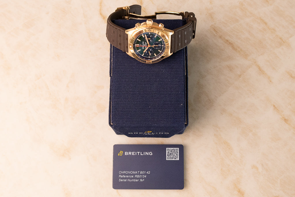 Breitling Chronomat B01 42 Red Gold Green – Ref. RB0134
