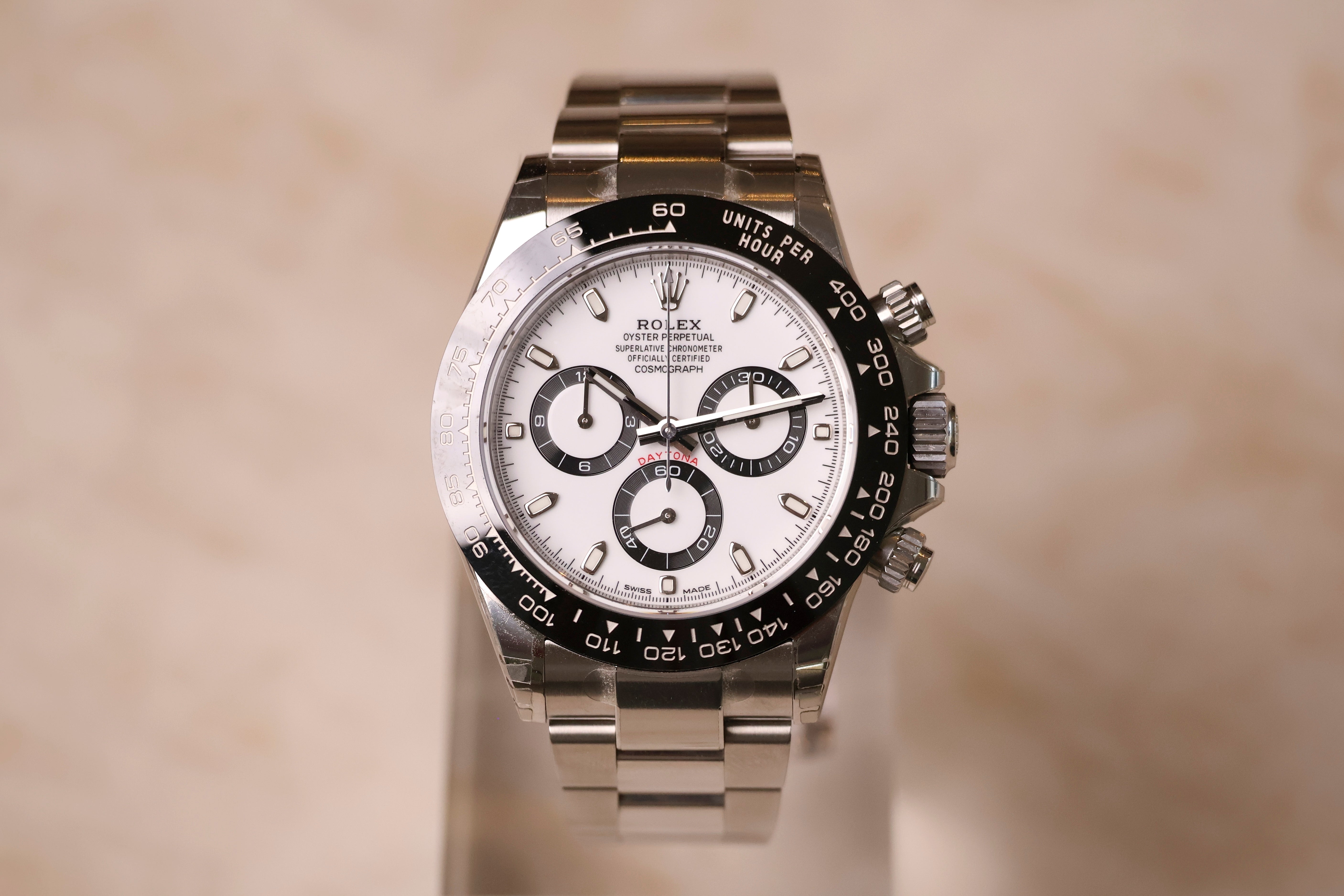 Rolex Cosmograph Daytona Panda 116500LN pre-owned witte wijzerplaat chronograaf