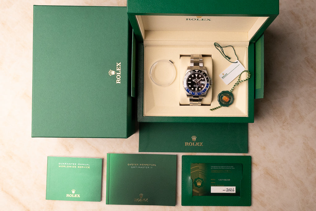 Rolex GMT-Master II Batman ref. 126710BLNR — full set 